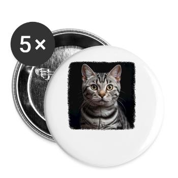 Cat Cats American Shorthair - Buttons large 2.2''/56 mm (5-pack) - white - Front