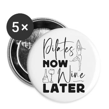 Pilates Instructor Teacher Wine - Buttons large 2.2''/56 mm (5-pack) - white - Front
