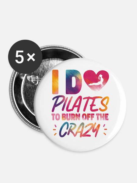 Pilates Instructor Teacher - Buttons groß 56 mm (5er Pack) - Weiß