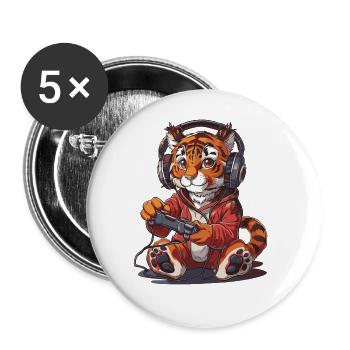 Bengali Video Game - Buttons large 2.2''/56 mm (5-pack) - white - Front