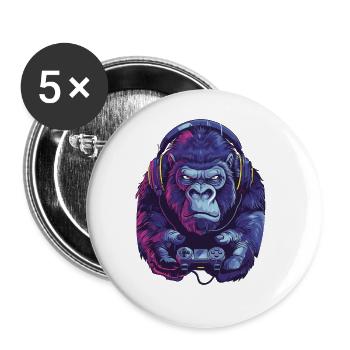Gorilla Video Game - Buttons large 2.2''/56 mm (5-pack) - white - Front