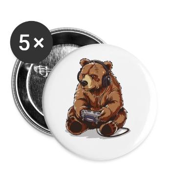 Grizzly Video Game - Buttons large 2.2''/56 mm (5-pack) - white - Front