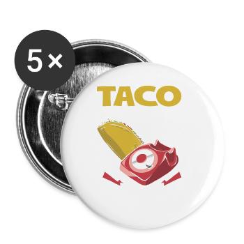 Taco Lover Food Quote Taco - Buttons groß 56 mm (5er Pack) - Weiß - Vorne