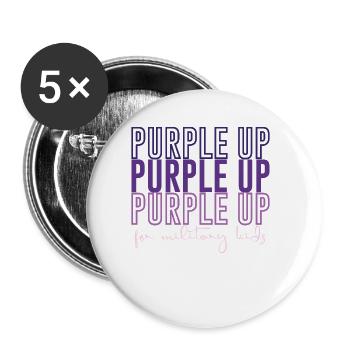 Purple Up For Military Kids Month Enfant de Militaire - Lot de 5 grands badges (56 mm) - blanc - Devant
