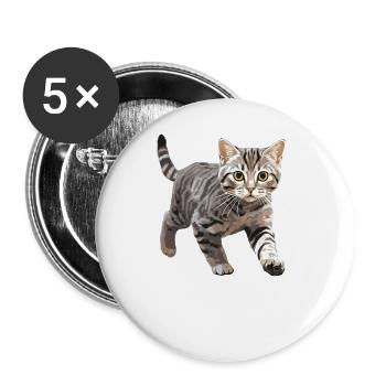 Cat Cats American Wirehair - Buttons large 2.2''/56 mm (5-pack) - white - Front