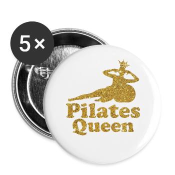 Pilates Instructor Teacher Pilates - Buttons groß 56 mm (5er Pack) - Weiß - Vorne