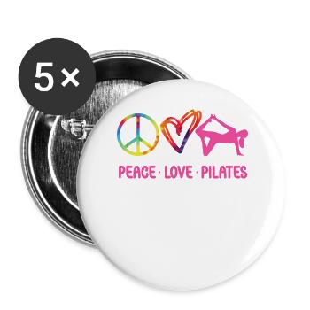 Pilates Instructor Teacher Tie Dye - Buttons groß 56 mm (5er Pack) - Weiß - Vorne