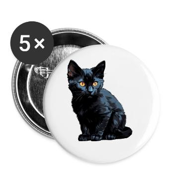 Bombay Cat Bombay Katze - Buttons groß 56 mm (5er Pack) - Weiß - Vorne