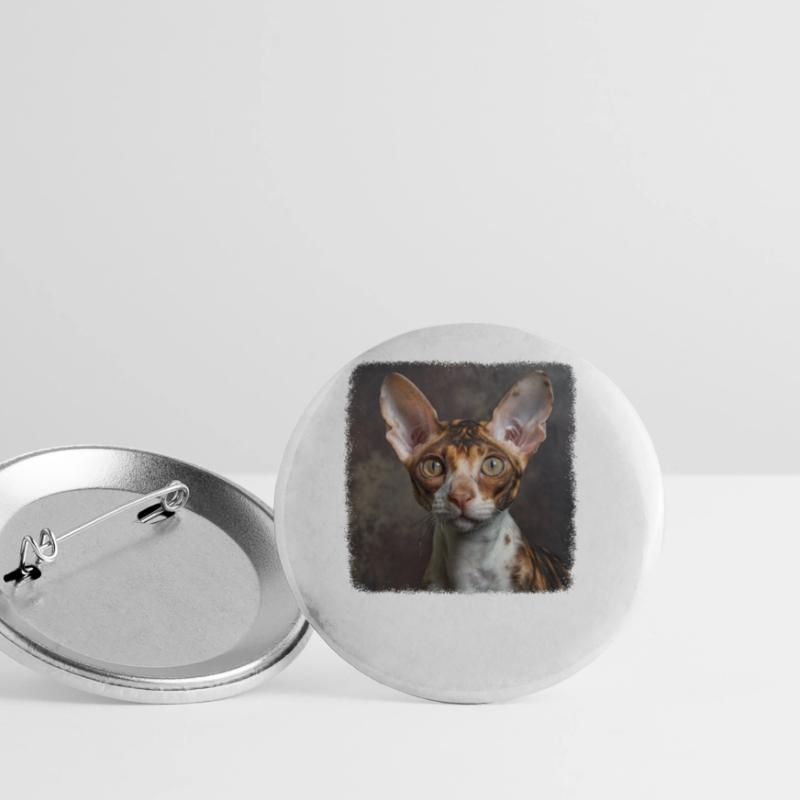 Cornish Rex Kitten Cornish Rex Cat Buttons large 2.2''/56 mm (5-pack)