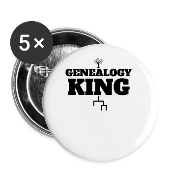 Genealogie King Family Genealogist Lineage Men's - Buttons groß 56 mm (5er Pack) - Weiß - Vorne
