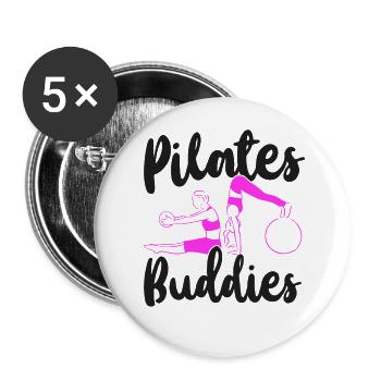 Instructeur de Pilates Professeur Besties - Lot de 5 grands badges (56 mm) - blanc - Devant