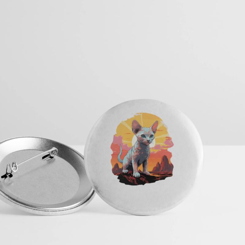Devon Rex Kitten Devon Rex Cat Buttons large 2.2''/56 mm (5-pack)