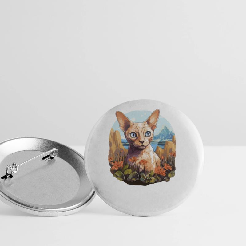 Devon Rex Kätzchen Devon Rex Katze Buttons groß 56 mm (5er Pack)