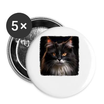 Cymric Kitten Cymric Cat - Lot de 5 grands badges (56 mm) - blanc - Devant