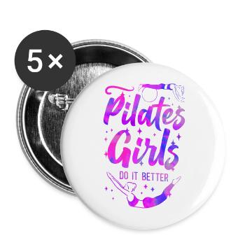 Pilates Instructor Teacher Pilates - Buttons groß 56 mm (5er Pack) - Weiß - Vorne