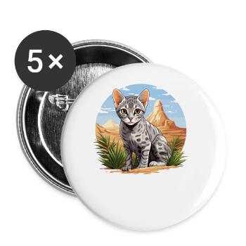 Egyptian Mau Kitten Cat Egyptian Mau - Buttons large 2.2''/56 mm (5-pack) - white - Front