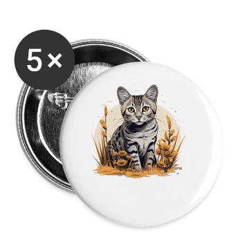 Egyptian Mau Kitten Cat Egyptian Mau - Buttons large 2.2''/56 mm (5-pack) - white - Front