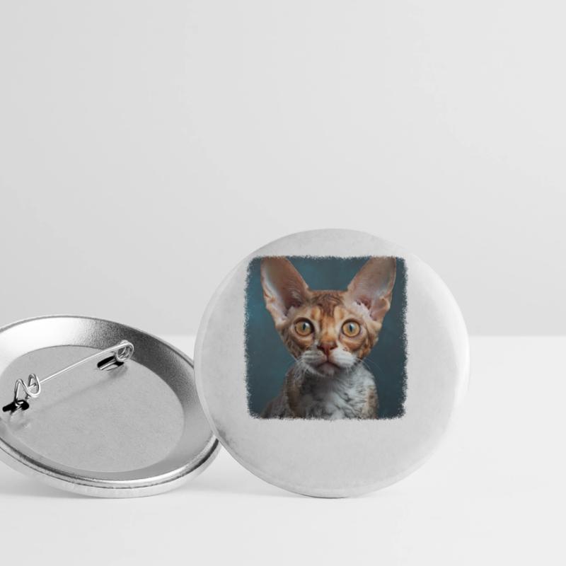 Devon Rex Kitten Devon Rex Cat Buttons large 2.2''/56 mm (5-pack)