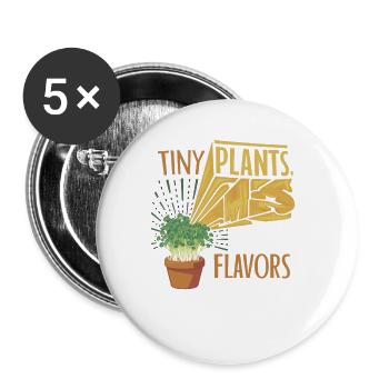 vegan farming, growing sprouts and - Buttons large 2.2''/56 mm (5-pack) - white - Front