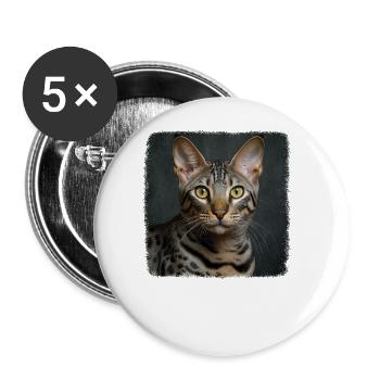 Egyptian Mau Kitten Cat Egyptian Mau - Buttons large 2.2''/56 mm (5-pack) - white - Front