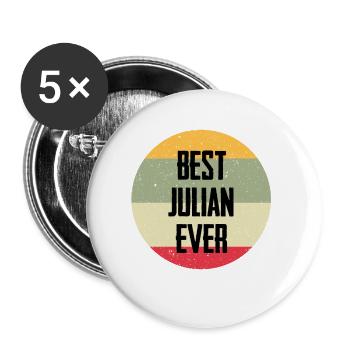 Best Julian Ever - Buttons groß 56 mm (5er Pack) - Weiß - Vorne