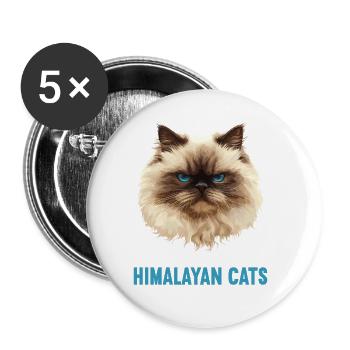 Himalayan Cat Colourpoint Katze - Buttons large 2.2''/56 mm (5-pack) - white - Front