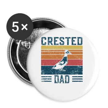 Entendad - Vintage Crested Duck - Buttons large 2.2''/56 mm (5-pack) - white - Front