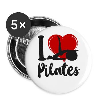 Instructeur de Pilates Enseignant Cœur I - Lot de 5 grands badges (56 mm) - blanc - Devant