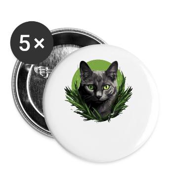 Korat Chaton Korat Chat - Lot de 5 grands badges (56 mm) - blanc - Devant