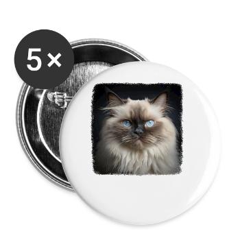 Chat de l’Himalaya Colourpoint Katze - Lot de 5 grands badges (56 mm) - blanc - Devant