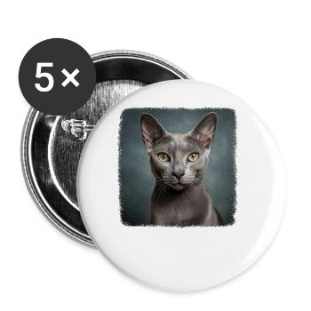 Korat Chaton Korat Chat - Lot de 5 grands badges (56 mm) - blanc - Devant