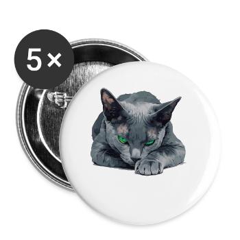 Korat Chaton Korat Chat - Lot de 5 grands badges (56 mm) - blanc - Devant