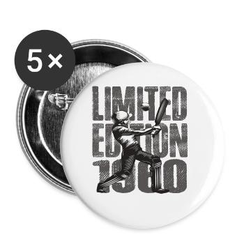 Édition limitée des années 1960 Cricket en édition limitée - Lot de 5 grands badges (56 mm) - blanc - Devant