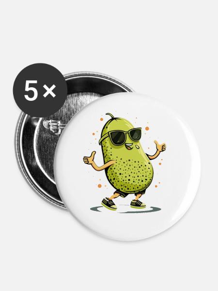 Honigmelone - Buttons groß 56 mm (5er Pack) - Weiß