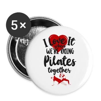 Pilates Instructor Teacher Friends - Buttons large 2.2''/56 mm (5-pack) - white - Front