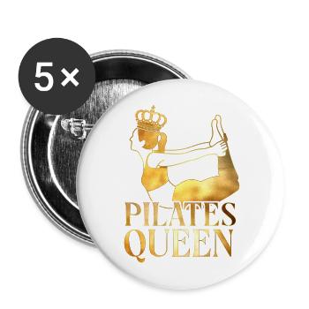 Pilates Instructor Teacher Pilates - Buttons groß 56 mm (5er Pack) - Weiß - Vorne