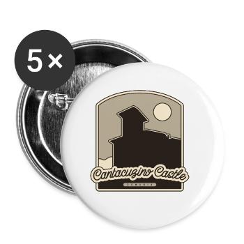 Château de Cantacuzino - Roumanie - Lot de 5 grands badges (56 mm) - blanc - Devant