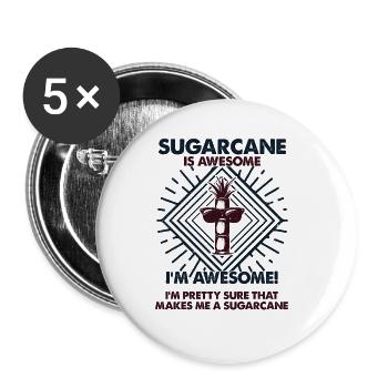 Sugarcane Are Great - Mom Dad - Buttons large 2.2''/56 mm (5-pack) - white - Front