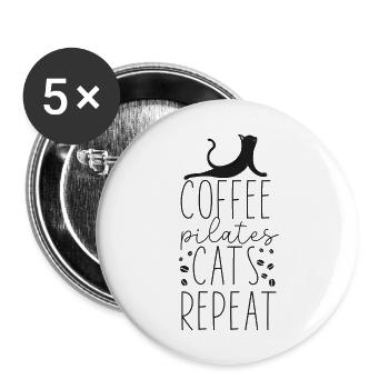 Pilates Instructor Teacher Coffee - Buttons large 2.2''/56 mm (5-pack) - white - Front