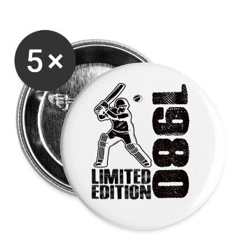 Édition limitée des années 1980 Limited Edition Cricket - Lot de 5 grands badges (56 mm) - blanc - Devant