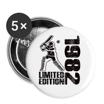 Édition limitée 1982 Édition limitée Cricket - Lot de 5 grands badges (56 mm) - blanc - Devant
