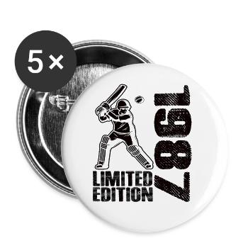 Limited Edition 1987 Limited Edition Cricket - Buttons groß 56 mm (5er Pack) - Weiß - Vorne