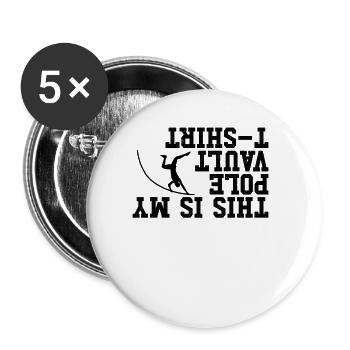 Das ist mein Stabhochsprung-T-Shirt auf dem Kopf - Buttons groß 56 mm (5er Pack) - Weiß - Vorne