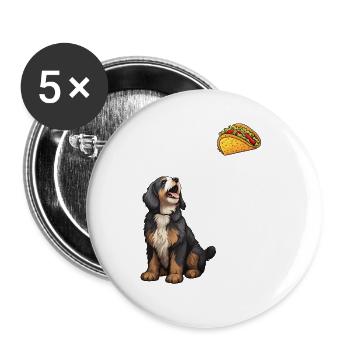 Bernedoodle Staring At Taco - Buttons large 2.2''/56 mm (5-pack) - white - Front