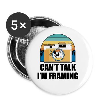 Ich Kann Nicht Reden, Ich Rahmte Mich - Fotografie - Buttons groß 56 mm (5er Pack) - Weiß - Vorne