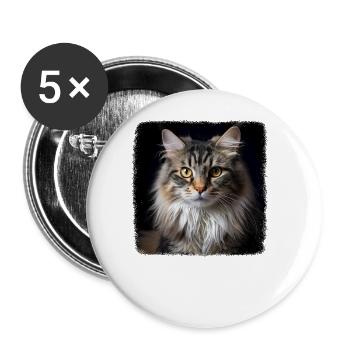 Ragamuffin Chaton Ragamuffin Chat - Lot de 5 grands badges (56 mm) - blanc - Devant