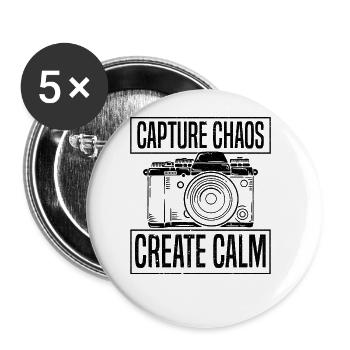 Capture Chaos Create Calm - Photography - Buttons large 2.2''/56 mm (5-pack) - white - Front
