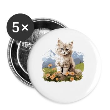 Ragamuffin Chaton Ragamuffin Chat - Lot de 5 grands badges (56 mm) - blanc - Devant
