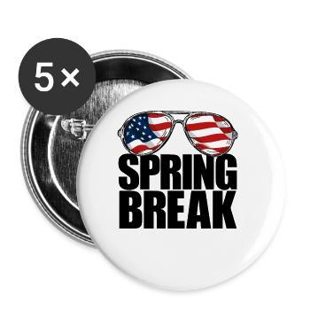 Frühlingsferien, patriotische USA-Flagge, Frühling - Buttons groß 56 mm (5er Pack) - Weiß - Vorne