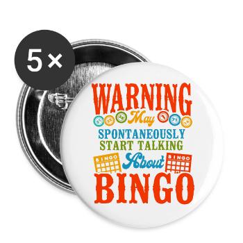 Bingo Player Warning May - Buttons large 2.2''/56 mm (5-pack) - white - Front
